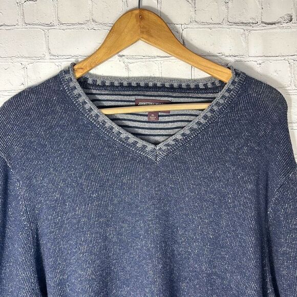 Johnston & Murphy Blue Vneck Sweater size XL Blue - Picture 2 of 7